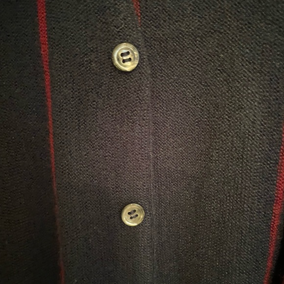 EUC Vintage IZOD Lacoste navy blue red stripe pearl  button cardigan men’s large - Picture 4 of 8